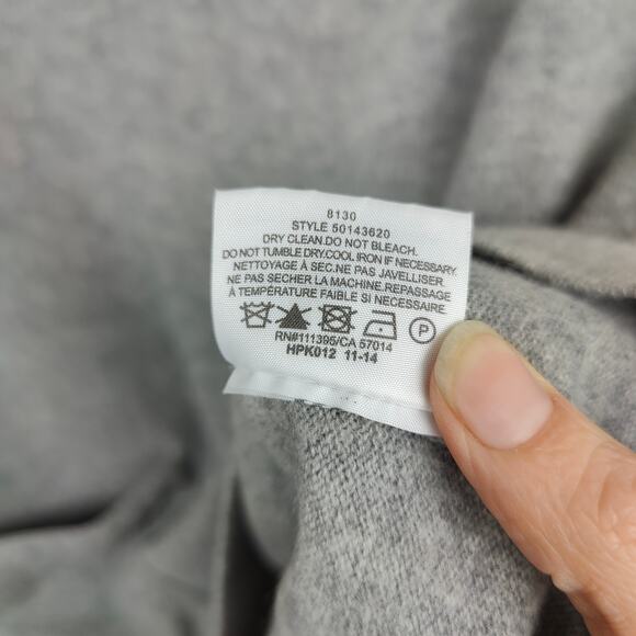 Tory Burch Cashmere Sweater‎ Womens XS Gray Heather Split Neck Front Pockets - Picture 9 of 9